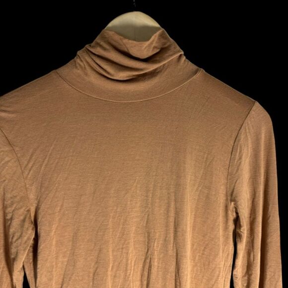 Calypso St. Barth Tan Mock Neck Turtleneck Top Sz M - Picture 3 of 6